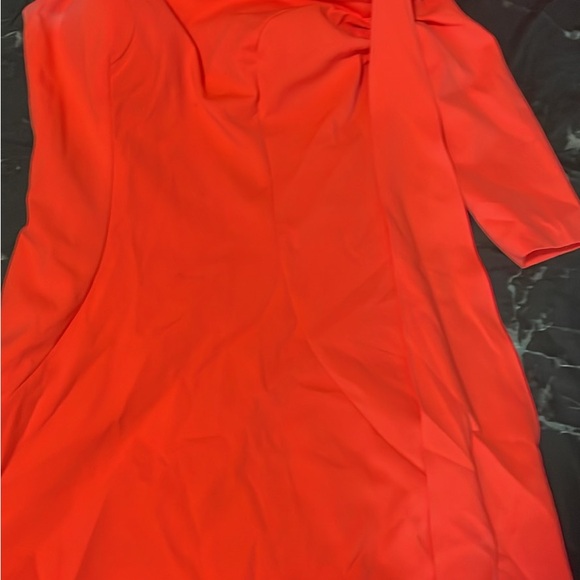 Ashley Lauren One Shoulder Dress - Bold Coral - Picture 2 of 2